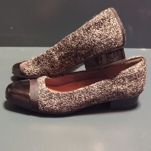 Clarks Black and Gray Tweed Loafers